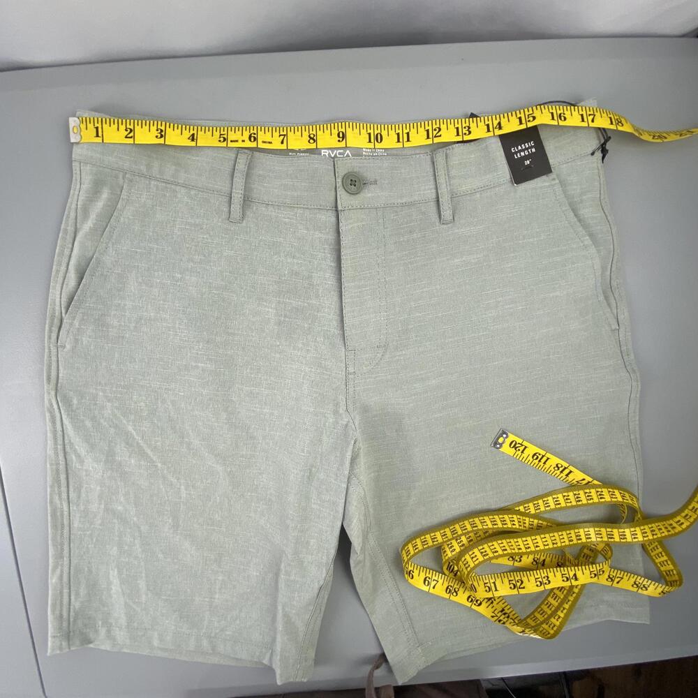RVCA Men's Dual Purpose Light Green/Grey Shorts Trunks  - Size 33 - NWT - Picture 10 of 12